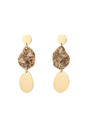 Earrings aesthetic coins - Gold color/brown h5 