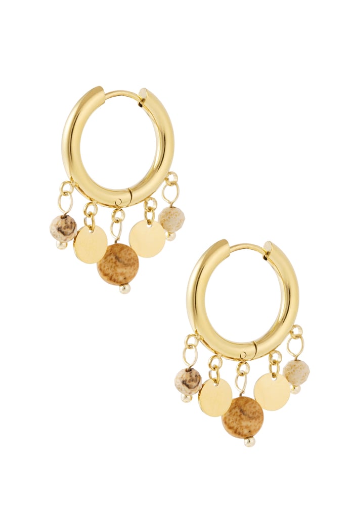 Earrings coins - beige 