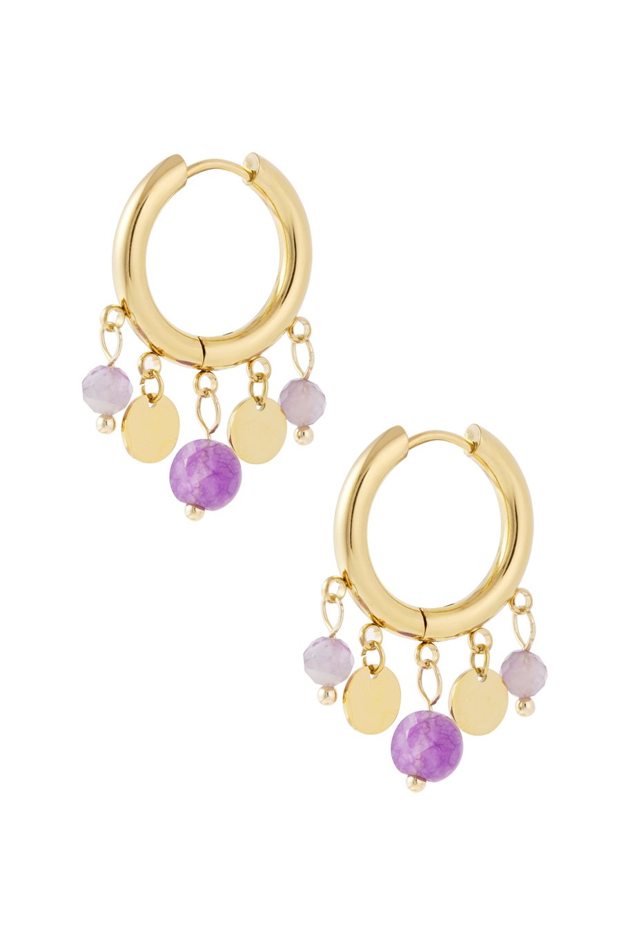 Earrings coins - brown