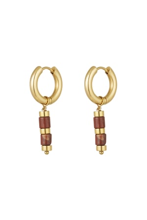 Earrings beads and Gold Color details - Gold Color/red h5 