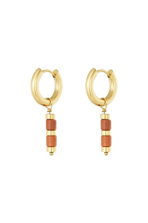 Earrings beads and Gold Color details - Gold Color/orange h5 