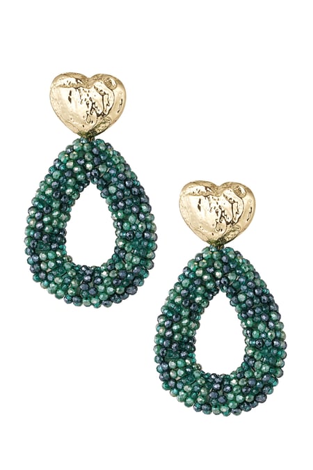 Boucles d'oreilles perles ovales - vert