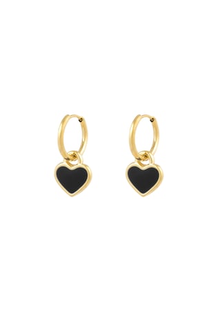 Earrings lover of life - black Gold color h5 