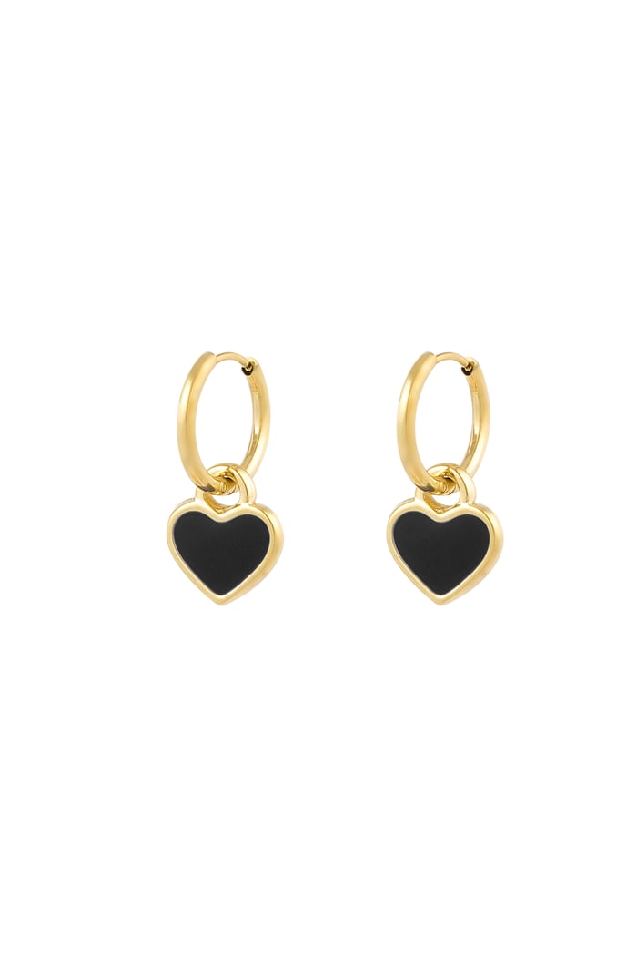 Earrings lover of life - black Gold color 