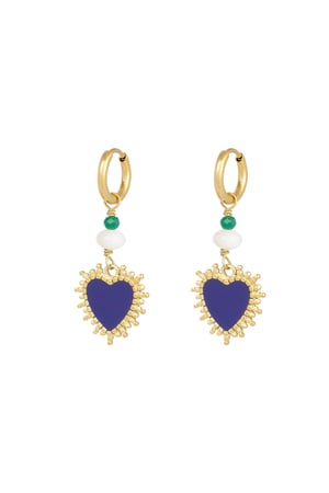 Earrings power love - blue Gold color h5 