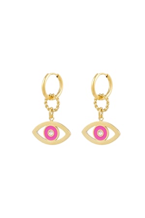 Earrings eye want you - pink Gold color h5 