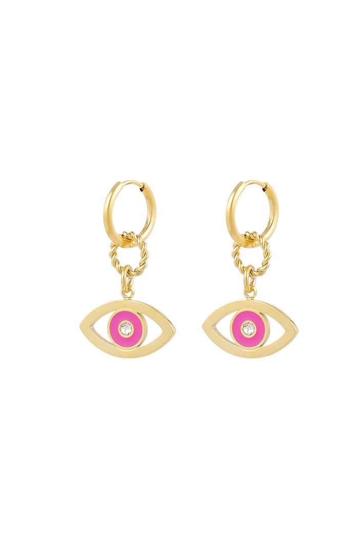 Earrings eye want you - pink Gold color 