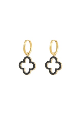 Earrings clover radiance - black Gold color h5 