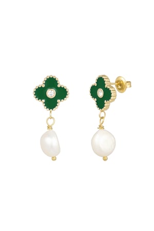 Earrings posh spice - green Gold color h5 