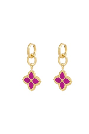 Earrings need flowers - pink Gold color h5 