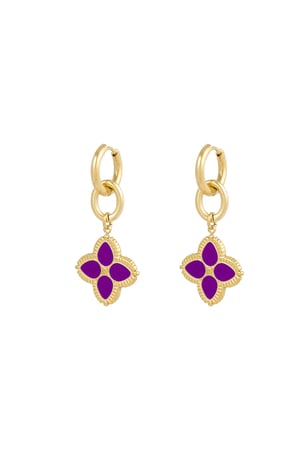 Earrings flower flow - purple h5 