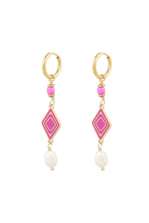 Earrings colorful miracle - pink Gold color h5 