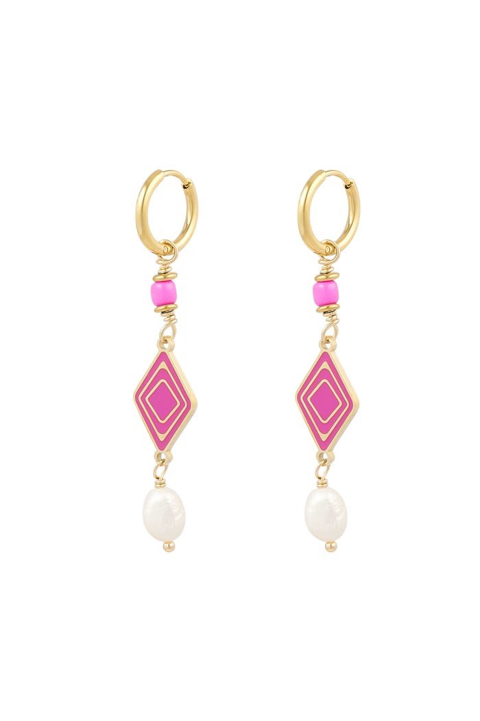 Earrings colorful miracle - pink Gold color 