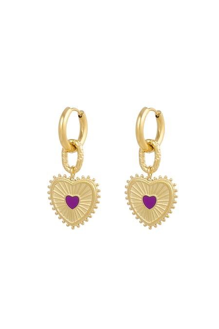 Earrings two hearted - purple 2