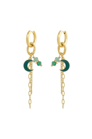 Earrings moonlight lover - green Gold color h5 