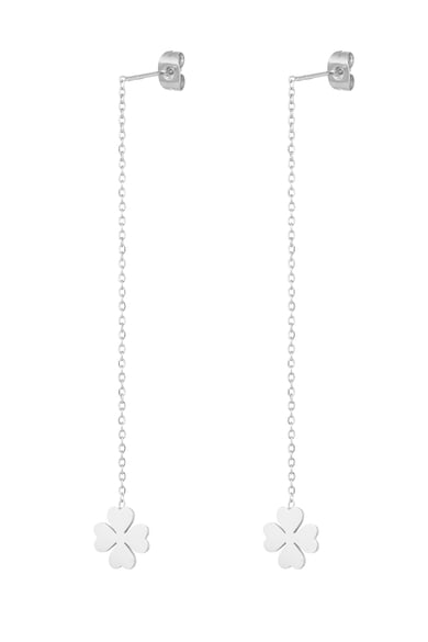 Lange Blumenohrringe – Goldfarbe - Goldfarbefarbe h5 