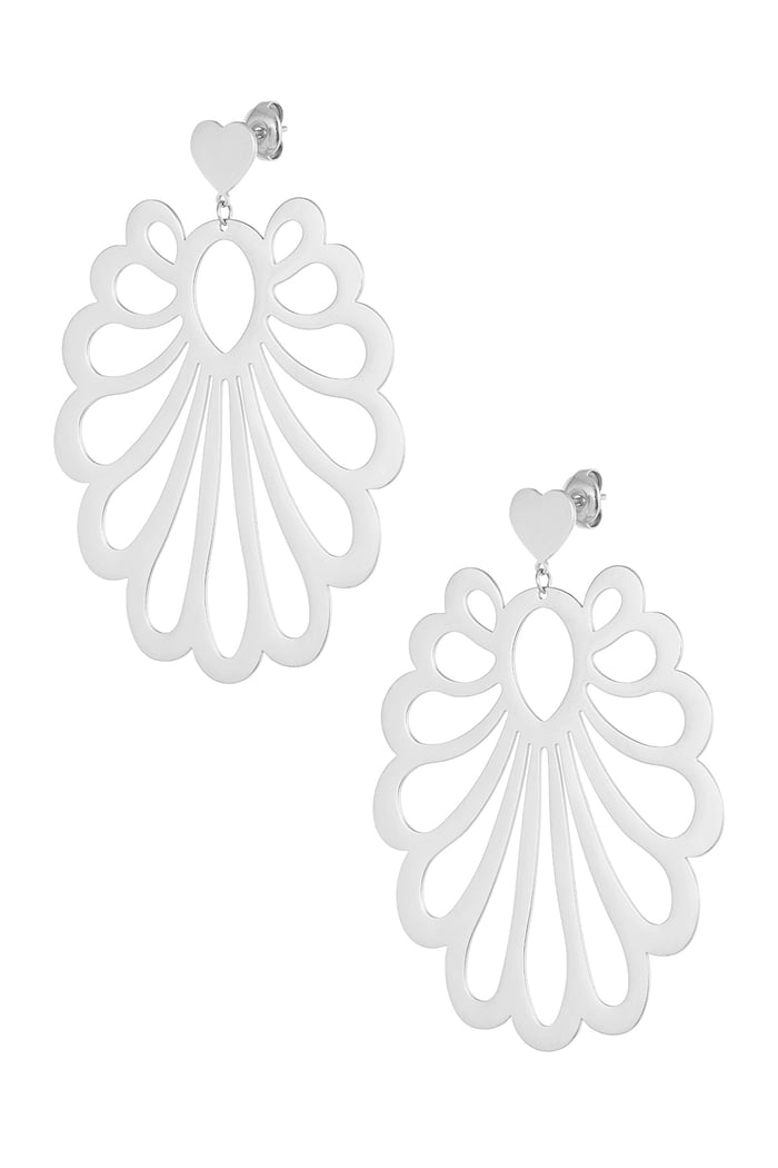 Earrings festive pattern - Silver Color color 