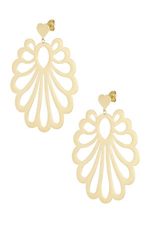 Earrings festive pattern - Gold color h5 