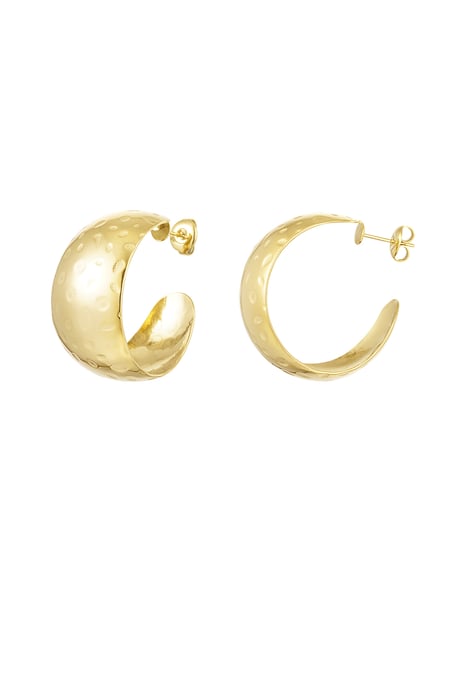 Earrings moon large dots - Gold color 2