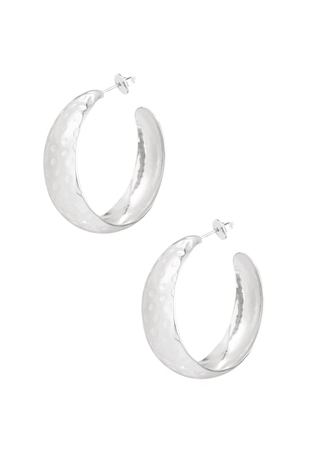 Earrings bubbly structure - Silver Color color