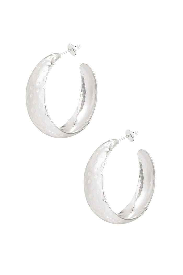 Earrings bubbly structure - Silver Color color 