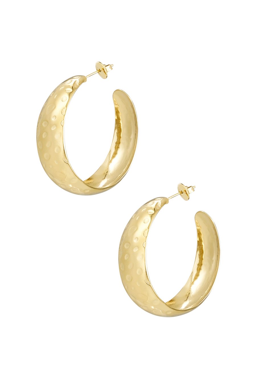 Earrings bubbly structure - Gold color 