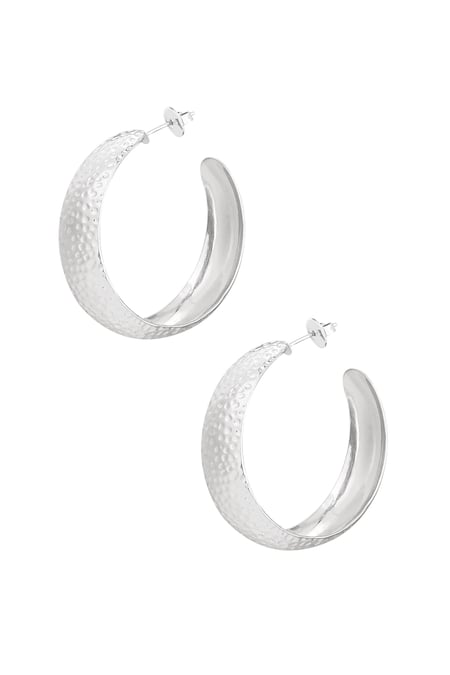 Earrings bubbly structure - Silver Color color 2