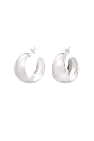 Earrings brushed wide - Silver Color color h5 