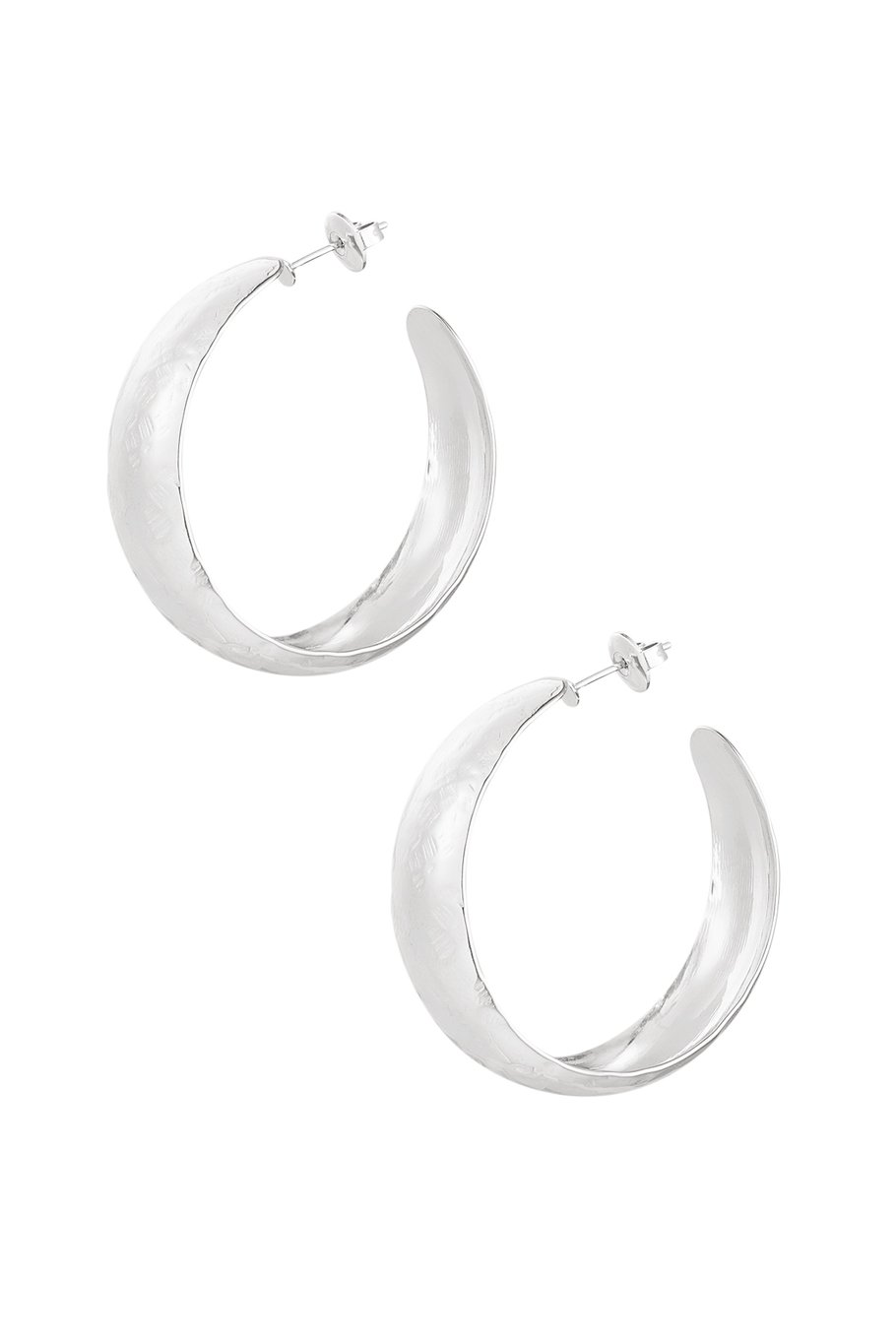 Oorbellen subtiele structuur - Zilver kleur 