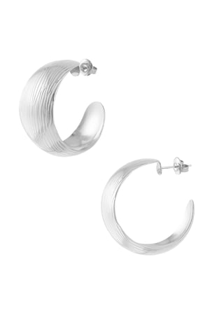 Creoles with structure medium - Silver Color color h5 