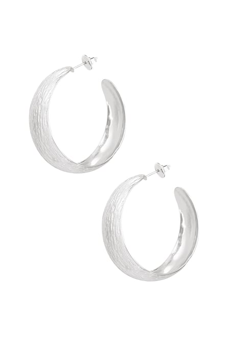 Earrings with print - Silver Color color