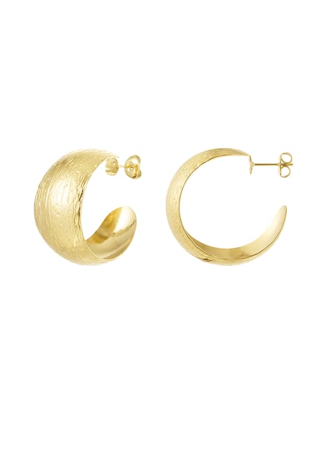 Earrings moon brushed - Gold color