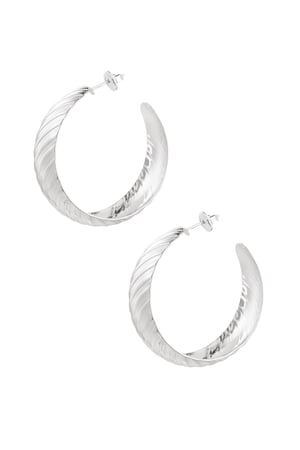 Earrings stripe detail - Silver Color color h5 