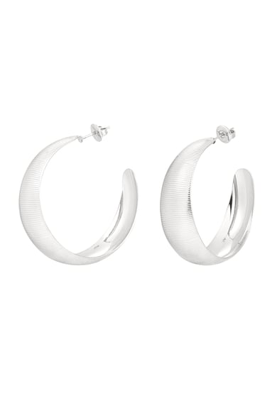 Boucles d'oreilles structure nervurée large - doré h5 