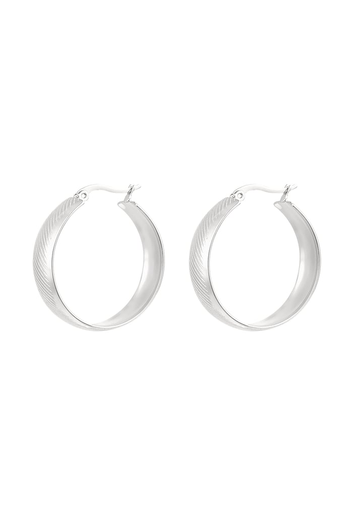 Earrings with print - Silver Color color 