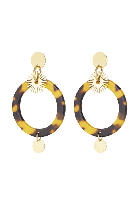 Pendientes circulares con estampado - Color dorado