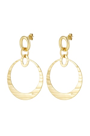 Earrings rings - Gold color h5 