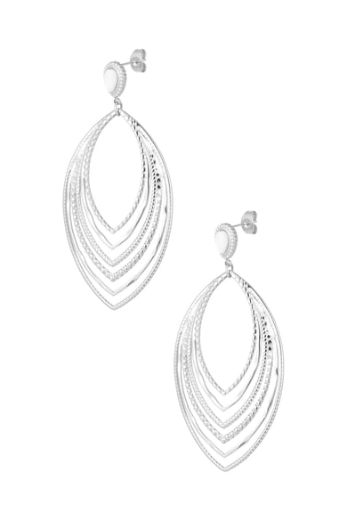 Earrings oval party - Silver Color color h5 