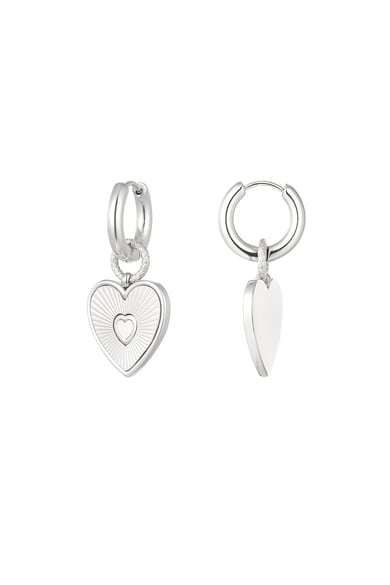 Earrings hearts - Gold color/silver h5 