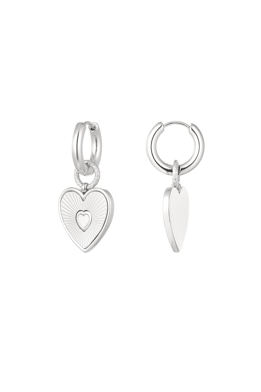 Earrings hearts - Gold color/silver 