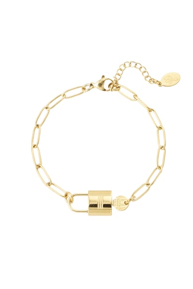 Link bracelet lock - Gold color h5 