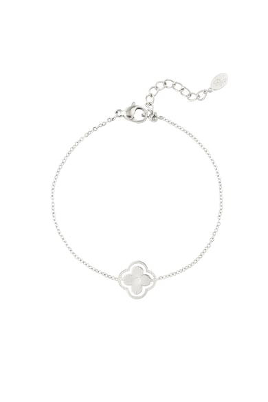 Pulsera doble trébol - Color plata h5 