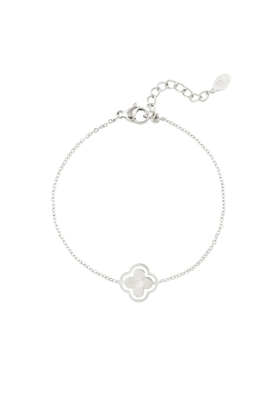 Pulsera doble trébol - Color plata 