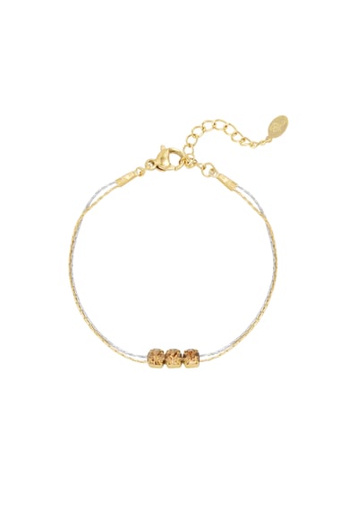 Armband Goldfarbe/Silber mit Stein - Goldfarbe h5 