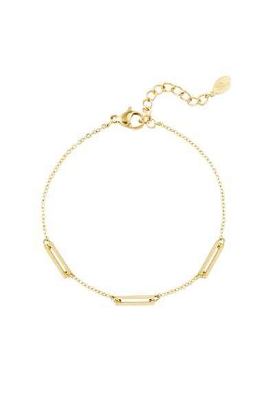 Bracciale tre maglie - Colore oro h5 