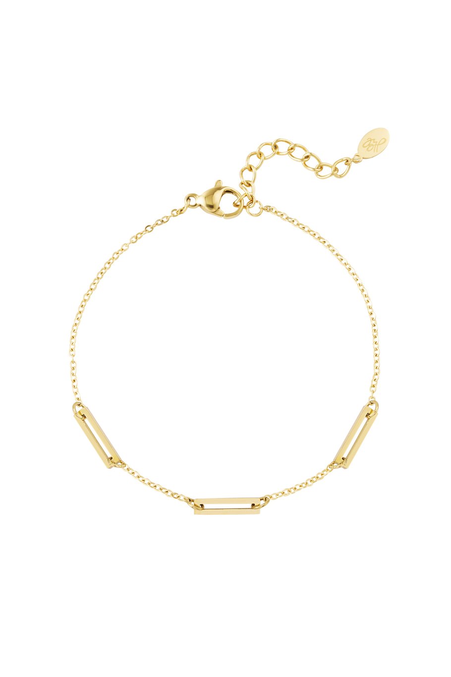 Armband mit drei Gliedern – Goldfarbe - Goldfarbefarbe 