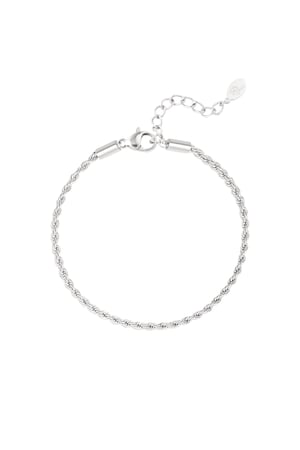 Bracelet jasseron twisted narrow - Silver color-2.0MM h5 