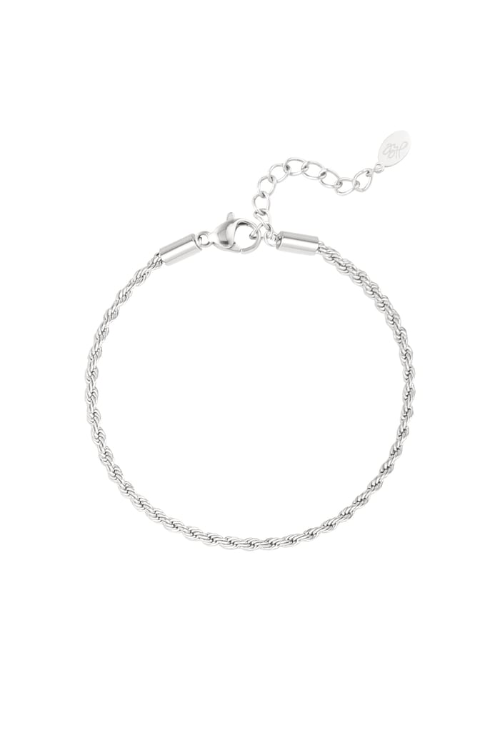 Bracelet jasseron twisted narrow - Silver color-2.0MM 