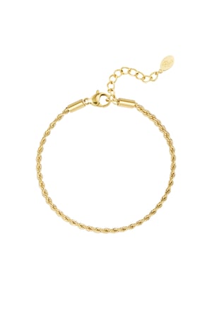 bracelet jasseron twisted narrow - Gold color-2.0mm h5 