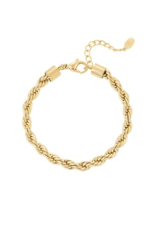 Unisex bracelet playful twist - Gold Color - 4.5MM h5 